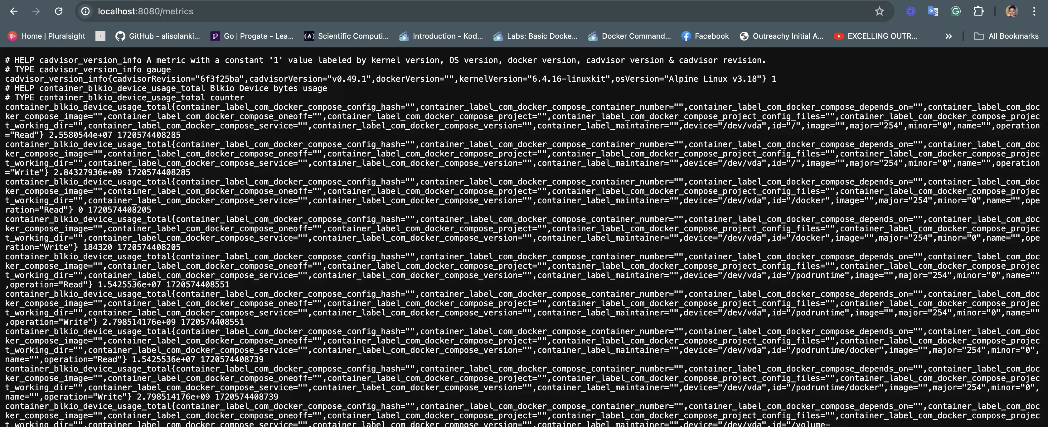 Exposed metrics endpoint